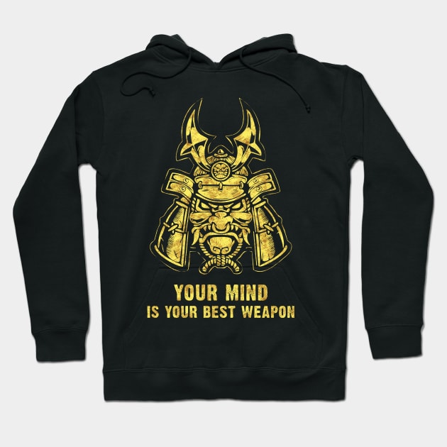 Your mind is your best weapon / Samurai Warrior Mask Hoodie by Naumovski